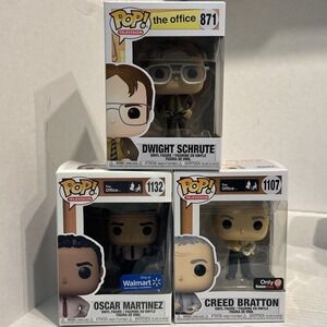Funko Pop The Office Lot Dwight, Oscar, And Creed 871, 1132, 1107 New